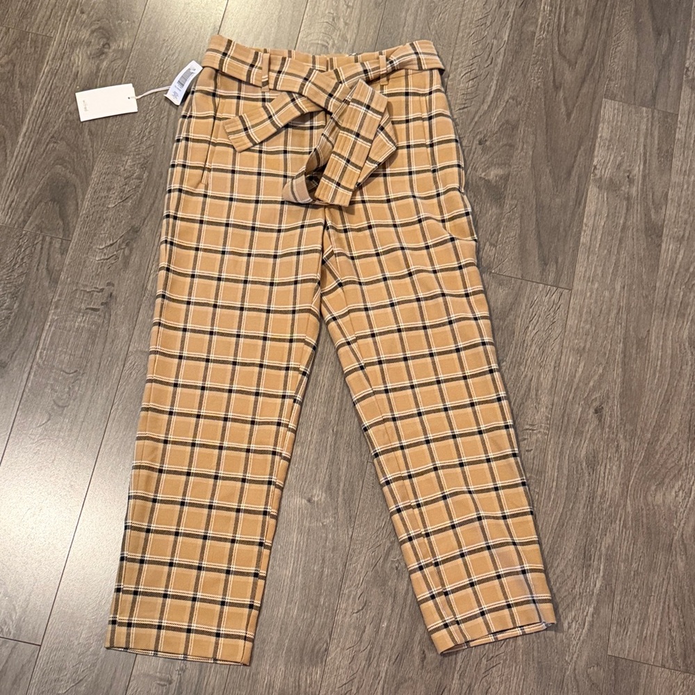 Wilfred Tan Plaid Women's Trousers